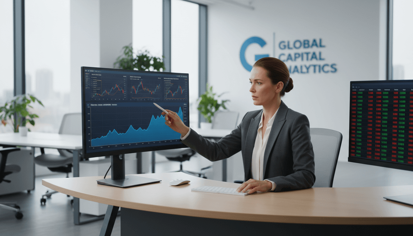 Professional analyzing investment charts with institutional trading strategies